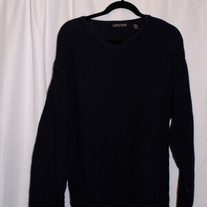 STRUCTURE Men Navy Long Sleeve Pullover Knit Sweater Sz XL